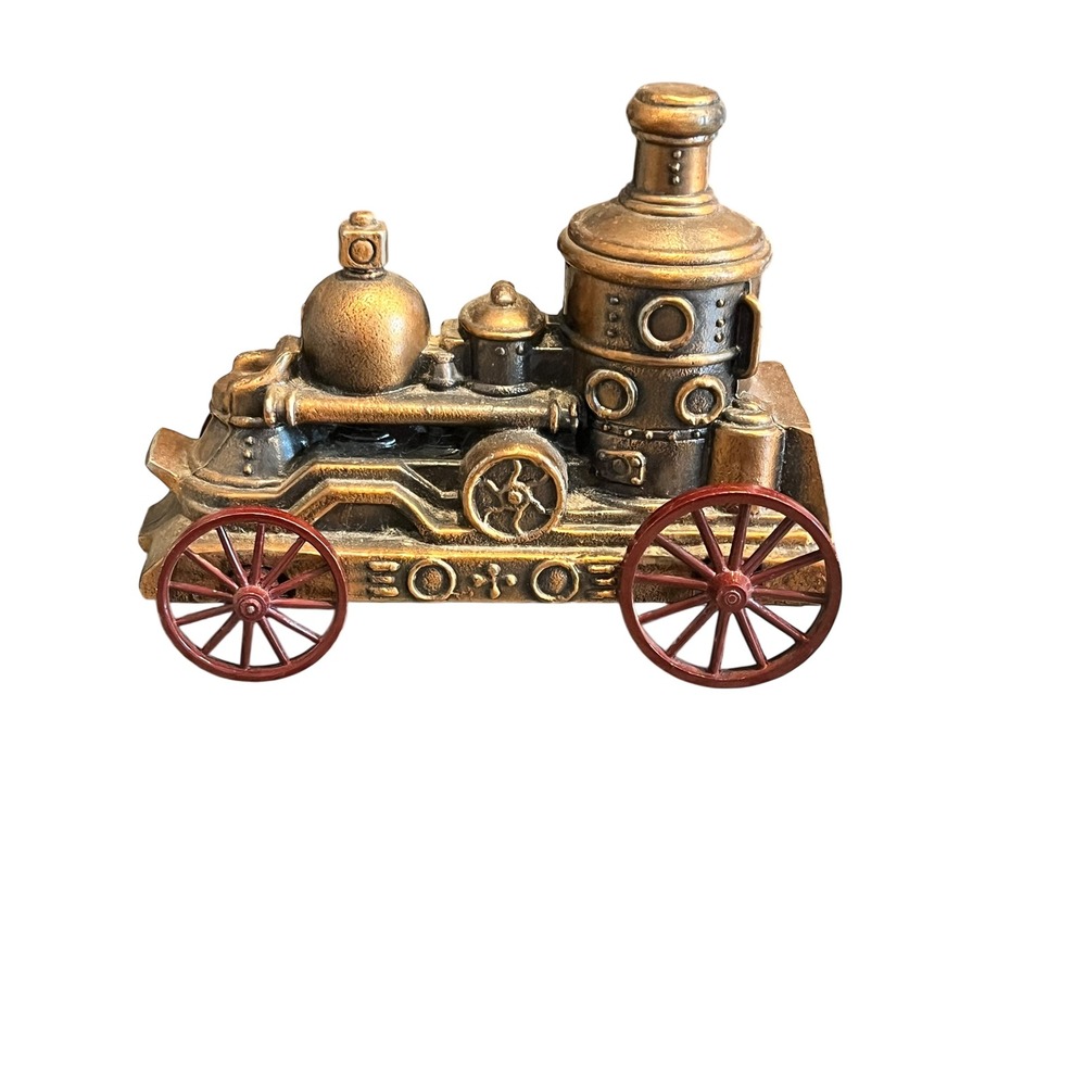 Vintage Banthrico Die-Cast Metal Steam Pumper Fire Engine Bank  Nat Bank NJ